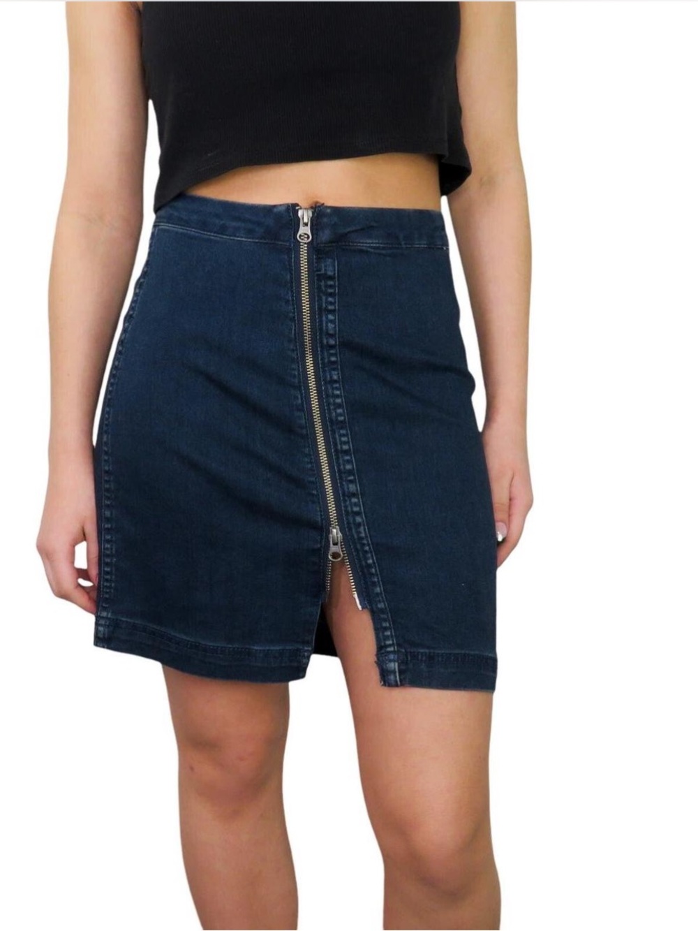 Free People Dark Blue Mini Skirt Size 2